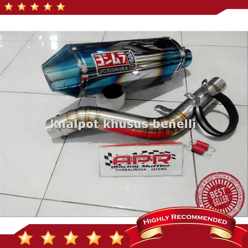 Murah Knalpot Yoshimura Blue For Benelli TNT 250 Slip On siap pasang APR muffler Purbalingga