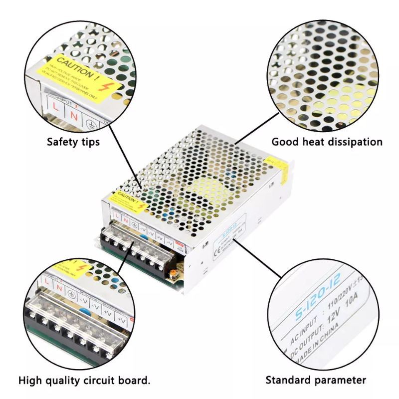 MURNI Power supply PSU 12V 10A 15A 20A 10 ampere 15 a Travo Led strip cctv switcing ac to dc 60W 120w 180W 240W