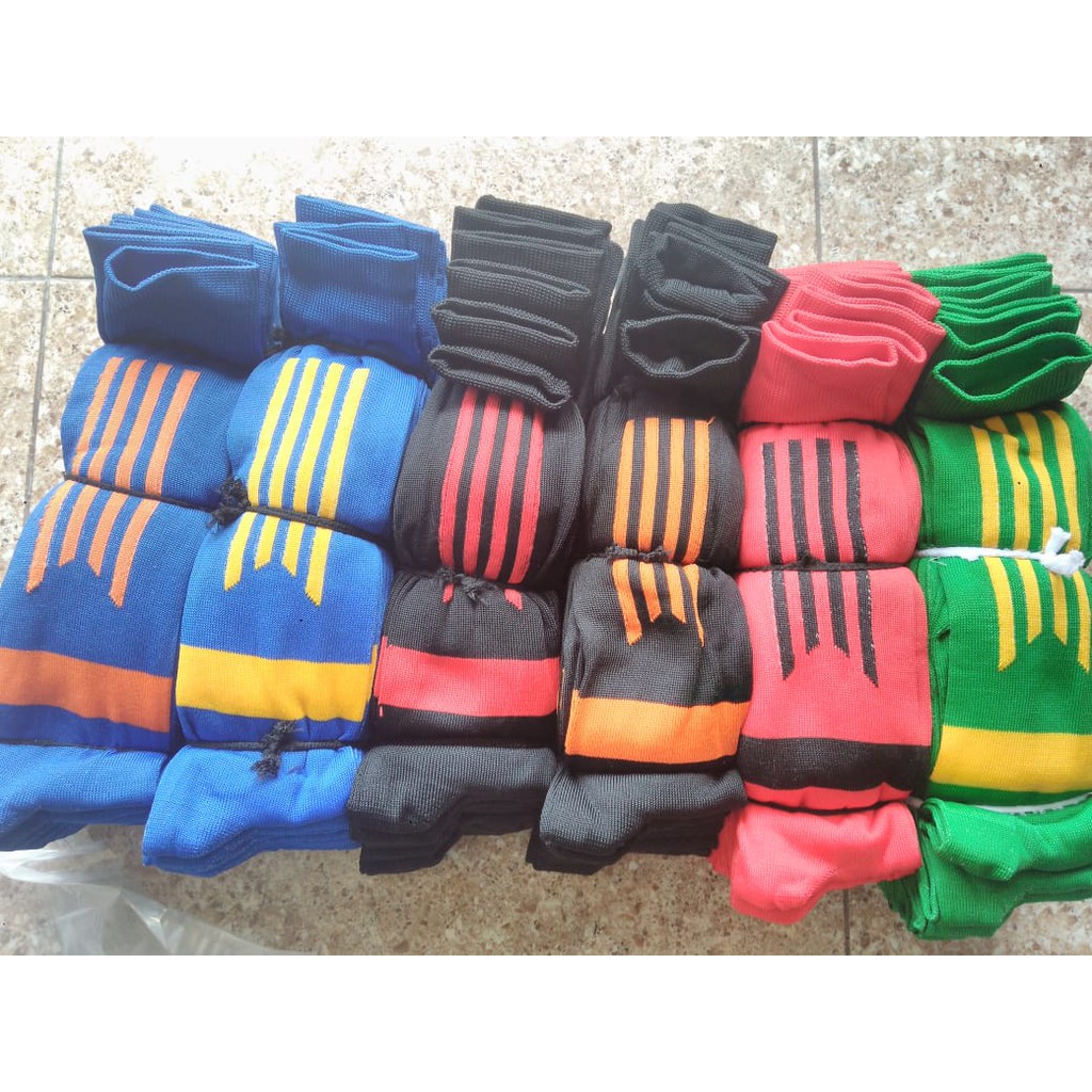 Kaos Kaki Bola Panjang dan Futsal Dewasa (Bahan Poly spandex,dewasa,motif garis,bisa COD)