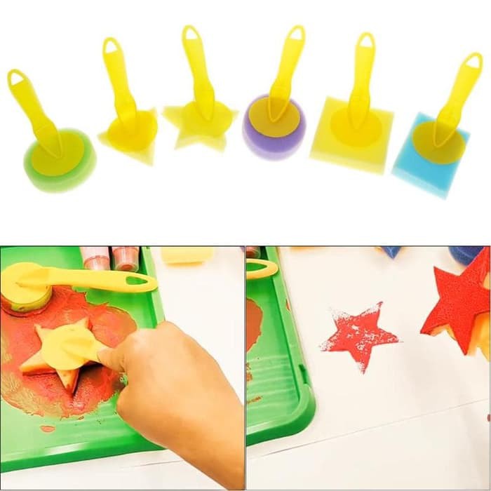 Geometric Sponge Brushes Set (6pcs)