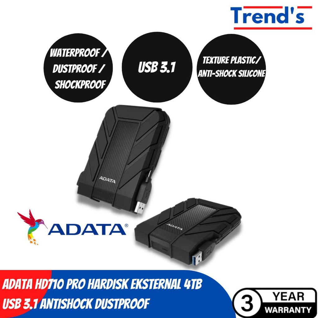 ADATA HD710 Pro 4TB Hardisk ADATA USB 3.1 External Antishock dan Waterproof