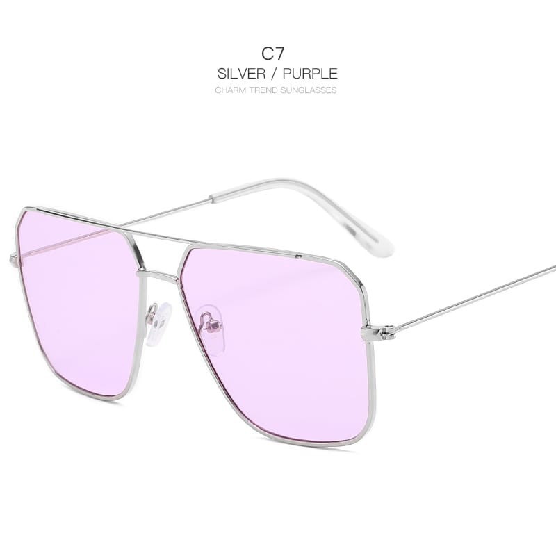 *Alibaba1688*  Kacamata trendy Wanita/Pria Premium Kotak Metal Korean UV Sunglasses fasion unisex