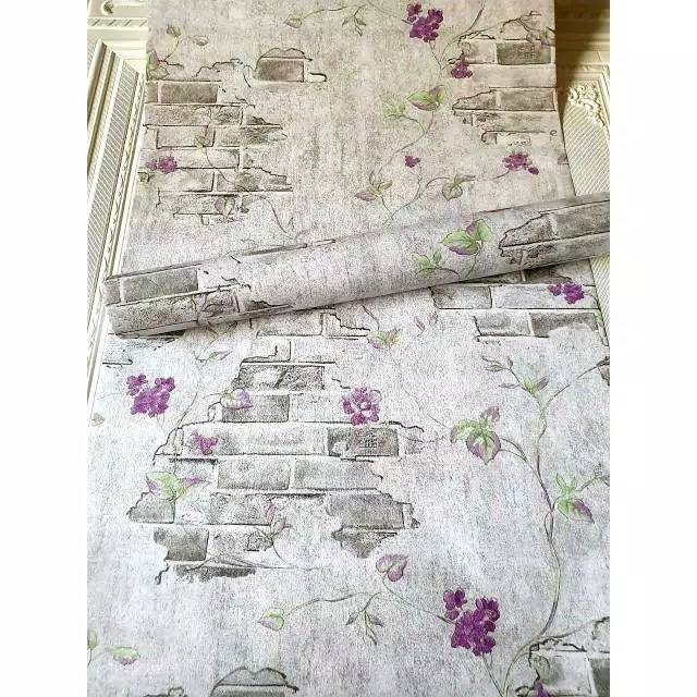 Wallpaper Sticker Dinding Motif Bata Kembang Terbaru