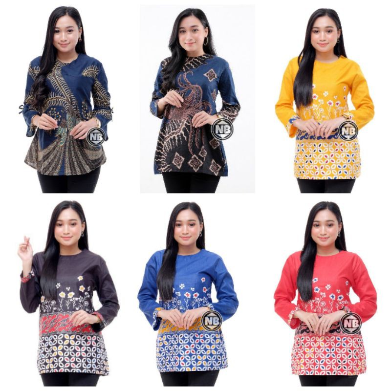 tey-17 Batik wanita ASJ SA HRB026 Kenongo Kemeja Tosca Pendek