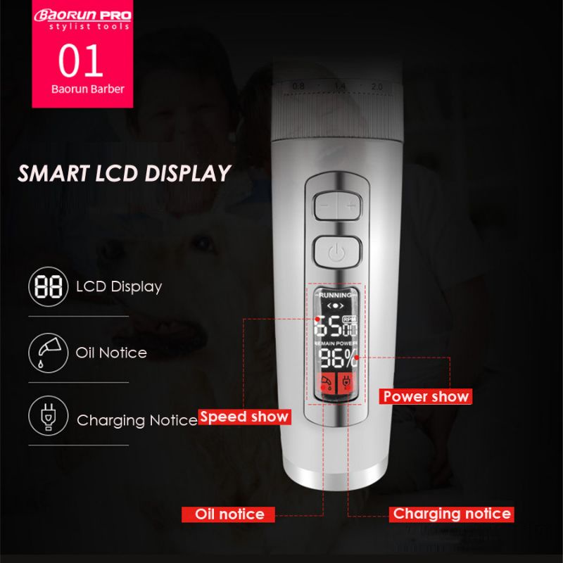 BAORUN PRO Alat Cukur Elektrik Bulu Hewan Anjing Pet Grooming Rechargeable P9