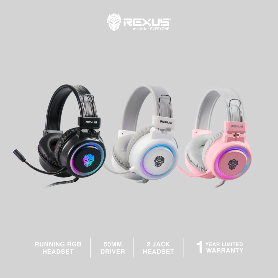 Rexus Vonix F30 Headset Gaming RGB Dual Jack with USB ORIGINAL