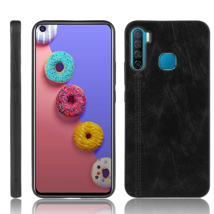 SS14427 - COW HIDE LEATHER TPU CASE INFINIX S5 - S5 LITE BLACK