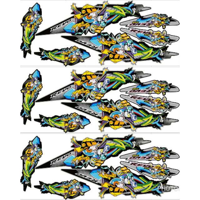Striping Revo 110 Variasi Honda Sticker Motor Stiker Shopee
