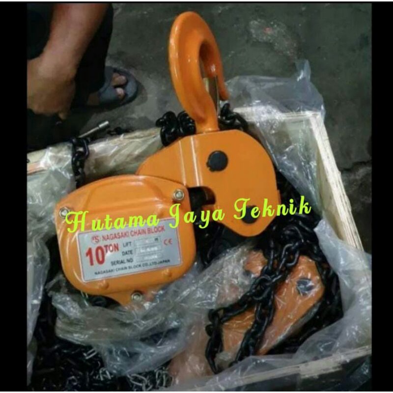 Chain Block Katrol Derek Takel Nagasaki 10 Ton Rantai 5 Meter
