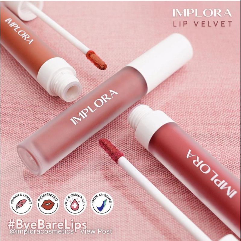 NEW ! IMPLORA Lip Velvet | Lip Cream Matte | Lipstik | Lipvelvet BPOM