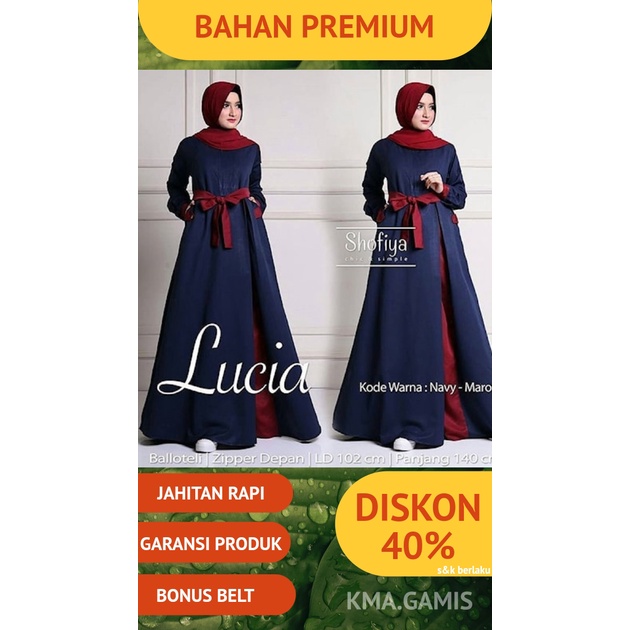 Gamis Terbaru Gamis Remaja Baju Gamis Wanita Muslim Terbaru Lucia Dress Polos Syari Murah