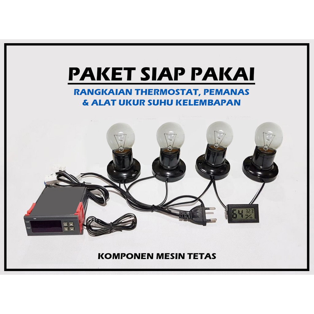 Paket Siap Pakai 4P THD STC Thermostat Termostat Pemanas Thermo-Hygrometer Mesin Tetas Telur