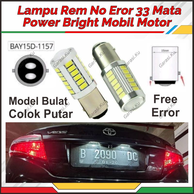 LAMPU REM MOBIL LED STOP LAMP POWER BRIGHT 33 MATA CANBUS NO ERROR AGYA AVANZA INNOVA FORTUNER YARIS