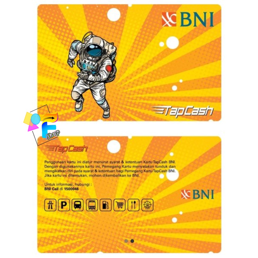 Kartu eMoney eToll TapCash BNI edisi Astronot Kuning