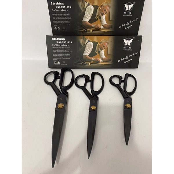 Gunting butterfly Gagang Karet Premium 8 INCH / 9 INCH / 10 INCH Gunting Kain Tajam Butterfly Gagang Karet Premium-6