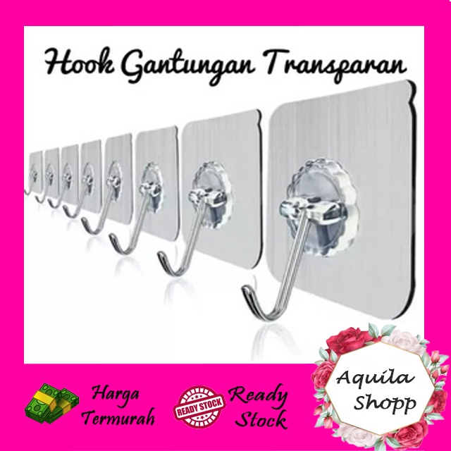 Gantungan Baju/Hook Transparan/Gantungan Alat Dapur/Gantungan Serbaguna ( Satuan )