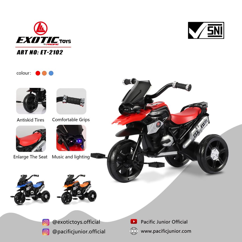 Exotic Tricycle Gowes Model Motor ET 2102/Sepeda Anak Roda Tiga ET 2102