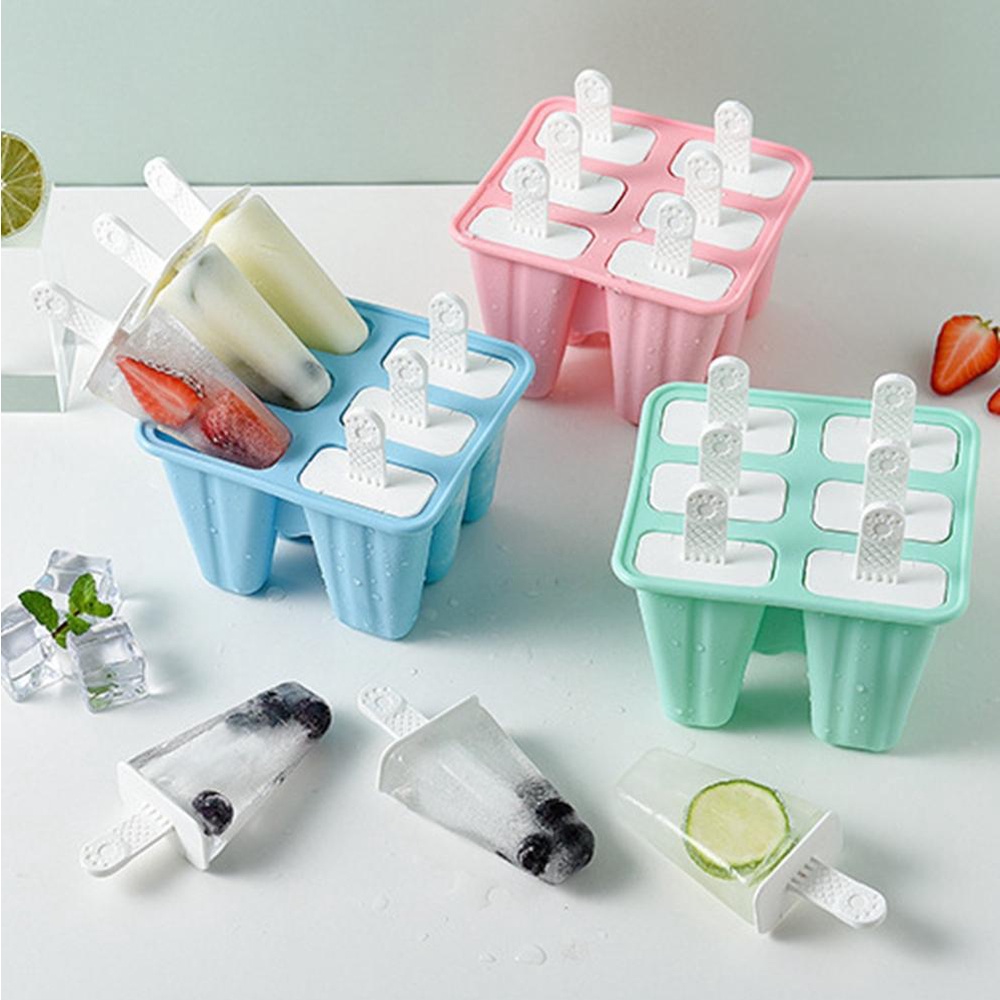 Quinton Cetakan Es Krim Lolly Warna Klasik4 /6 /10Cavity Ice Cube DIY Homemade Ice Maker Mould