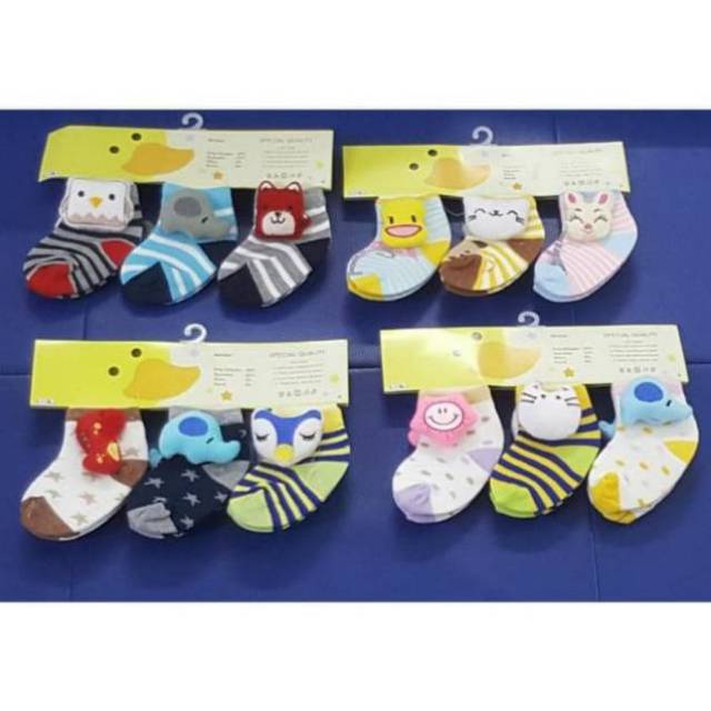 3Pcs Kaos Kaki Bayi boy &amp; girl WINTEKU Boneka - New Born / kaos kaki winteku boneka