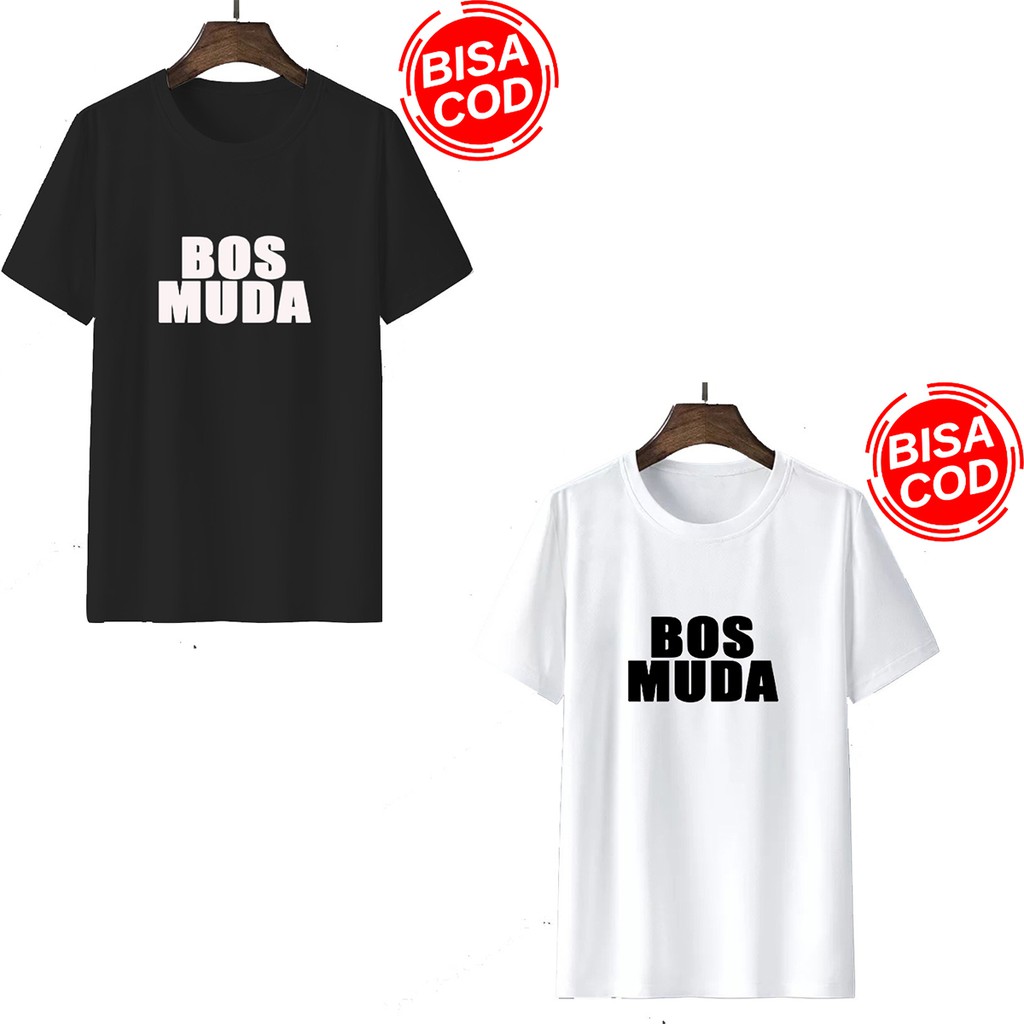 Kaos pria | kaos distro pria Motip BOS MUDA | kaos pria sablon digital unisex ms020