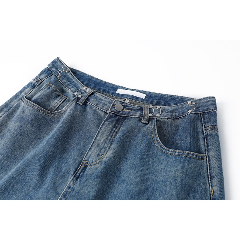 Denim celana wide-leg Wanita jeans high-waist loose Korean style celana panjang