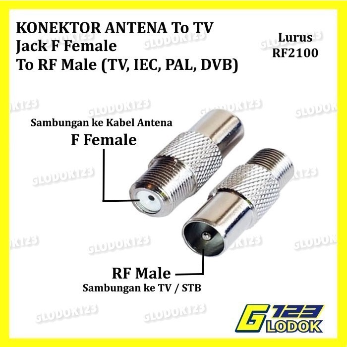 Konektor Jack Jak Jek Antena To TV F Drat Female To TV Male Connector