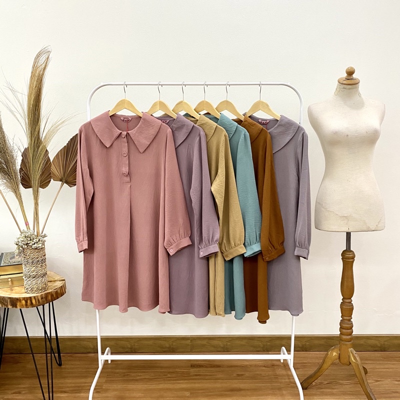 Nana Midi Dress - Terusan Wanita Lengan Panjang / Terusan Dress Katun Wanita Lengan Panjang / Baju W