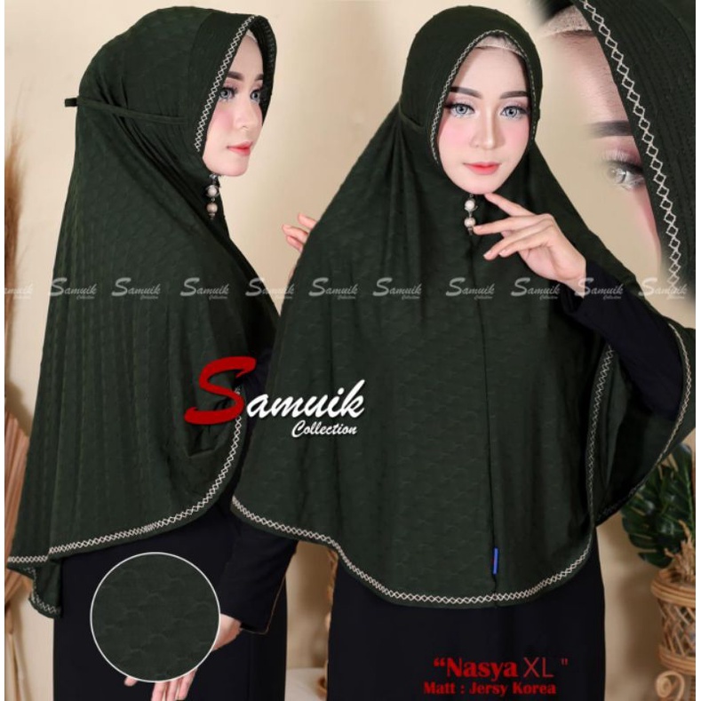 SAMUIK JILBAB JERSEY CUBIT PRADA  NASYA XL
