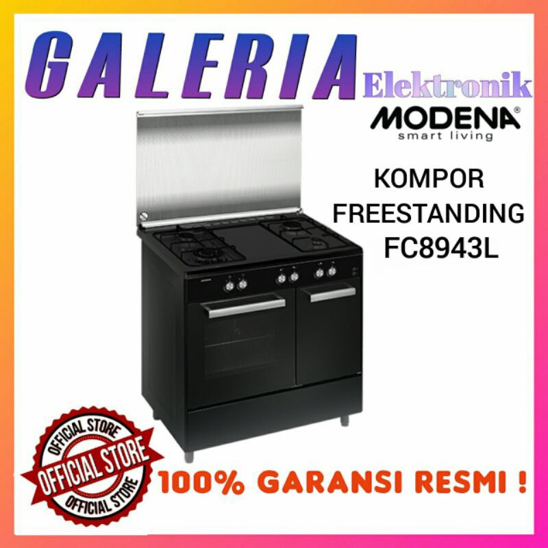 PROMO KOMPOR FREESTANDING MODENA FC8943L FC 8943 L 90CM 4 TUNGKU