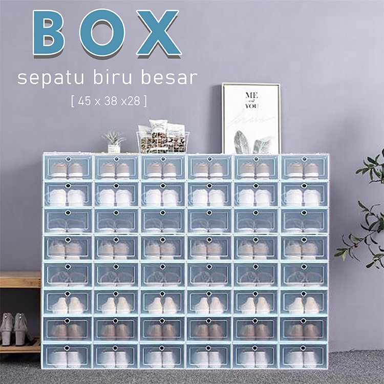 Box Kotak Sepatu Tempat Sepatu Transparan Susun Model Laci Plastik -Wonderdekorasi