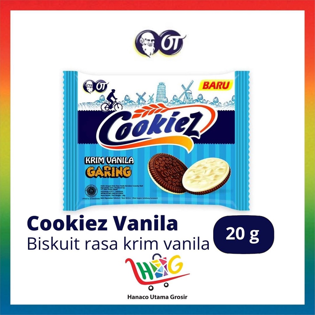 Cookiez Garing Krim Vanila / Cookies Keju / Cokelat 20 gr