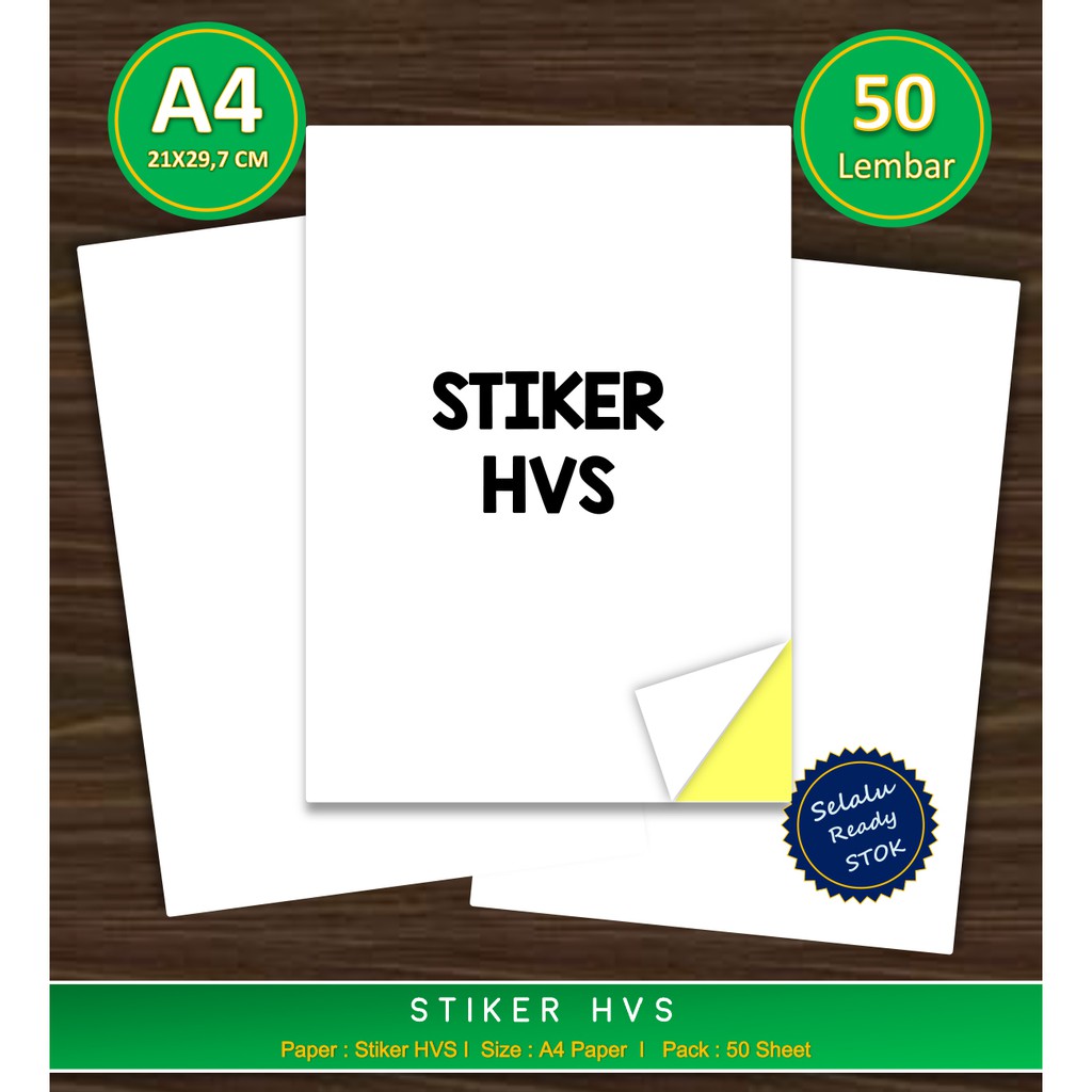 

Stiker HVS - Stiker Kertas HVS - 1 Pak isi 50 Lembar