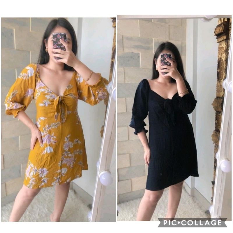 (COD) MICKEY DRESS SABRINA / MEDI DRES TANGAN PANJANG / DRES BALI PANTAI