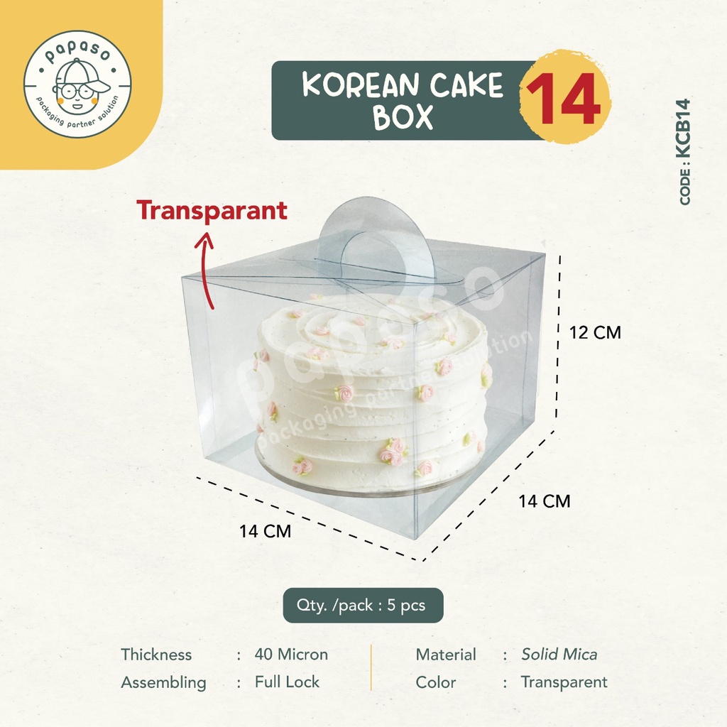 

Box Mika / Korean Box / Box Bening / Box Transparant / Gable Box Mika 14x14x12cm