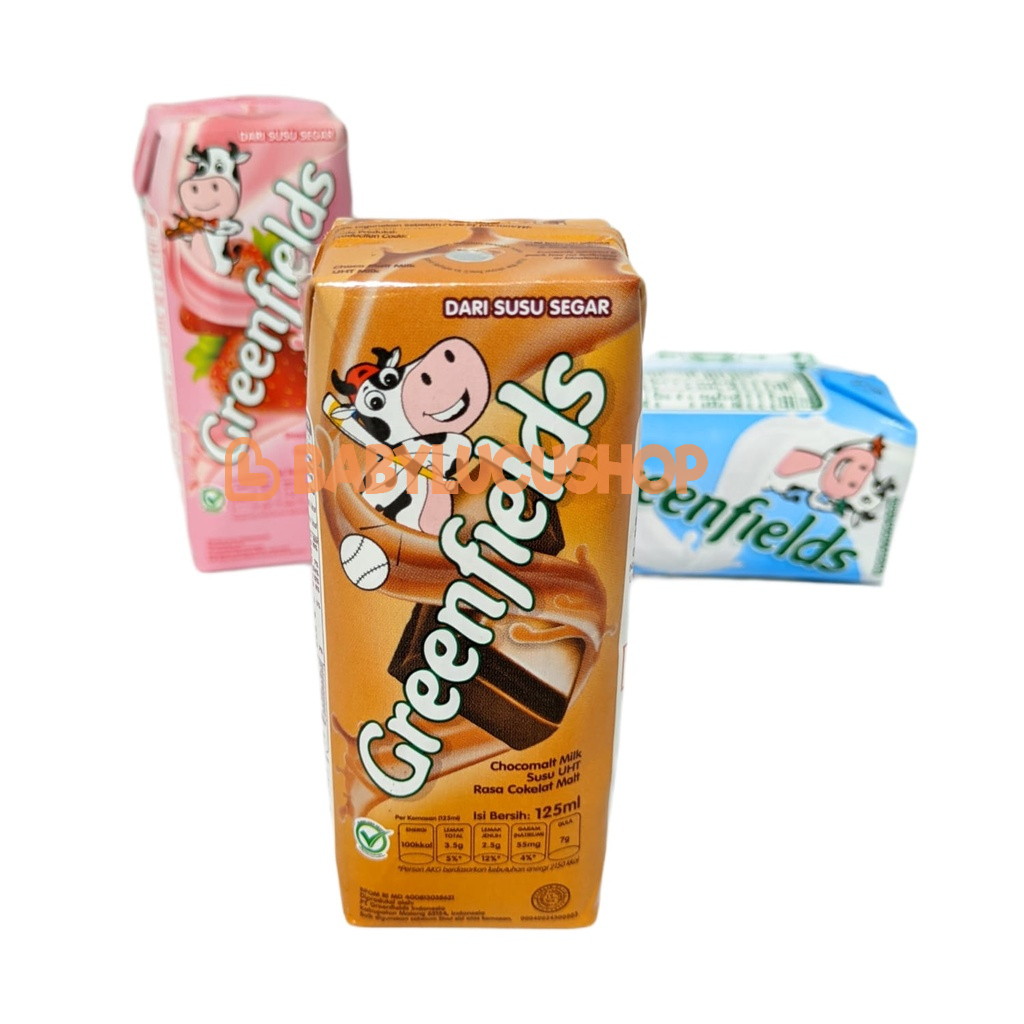 Susu Greenfields UHT 125ml Full Cream Cokelat Strawberry Milk Greenfield 1 PCS