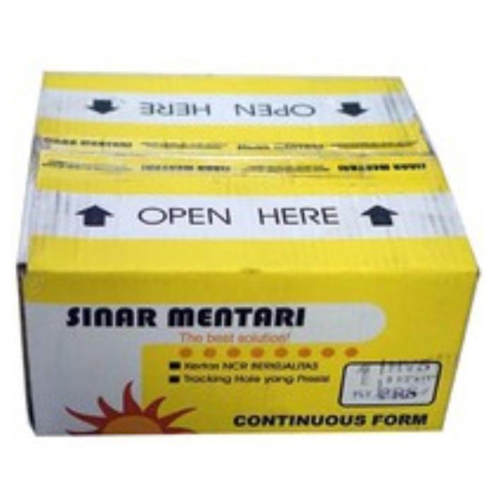 

1 ply: 2 prs kertas continuous form sinar mentari 9 1/2" x 11