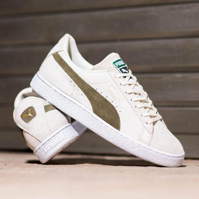Sepatu Pria Puma Suede Original White Cream Brown Putritujuh