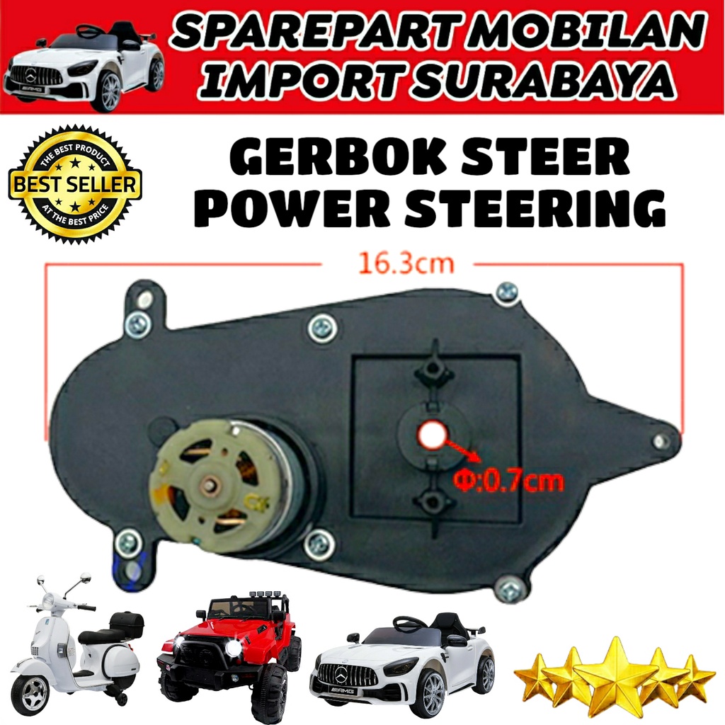 GER BOK STEER POWER STEERING 12 VOLT MOBIL AKI MAINAN ANAK PLIKO JEEP AUTO WHEELER YUKITA PMB SPEEDS EXOTIC PASIFIC GEARBOX RIDE ON CAR GEAR BOX MOBILAN ANAK 12V RECEIVER MODUL CONTROL