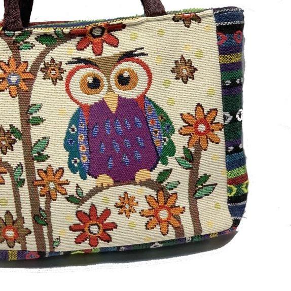 ֍ Tas bangkok thailand /tas wanita mini gajah owl / hand bag lunch bag import kanvas ✲