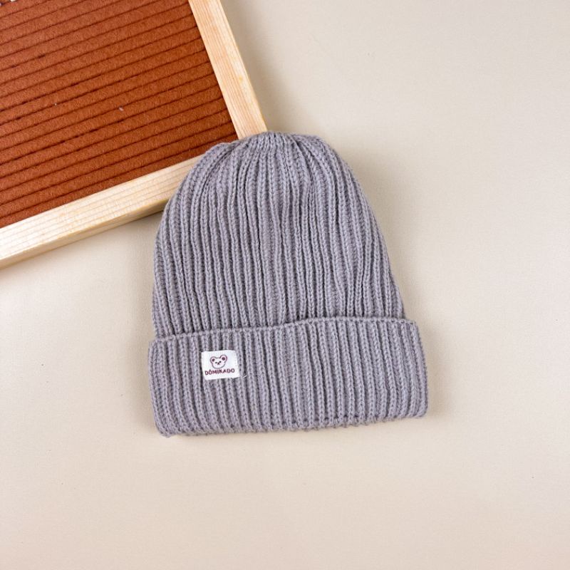 Domikado | Beanie Hat | Beanie hat anak | Topi rajut anak premium-Grey
