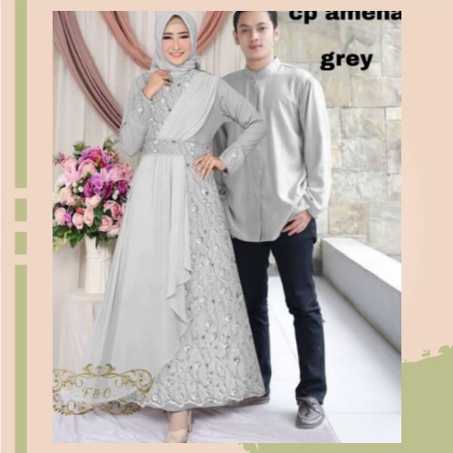 Gamis Couple Keluarga Nibras Terbaru 2022 Baju Sarimbit Cople keluarga Pasangan Muslim Lebaran Dress