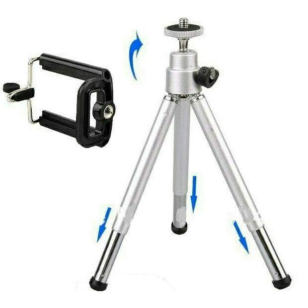 NEW TRIPOD MINI + HOLDER U (HP/HANDPHONE) - HITAM MILENIA