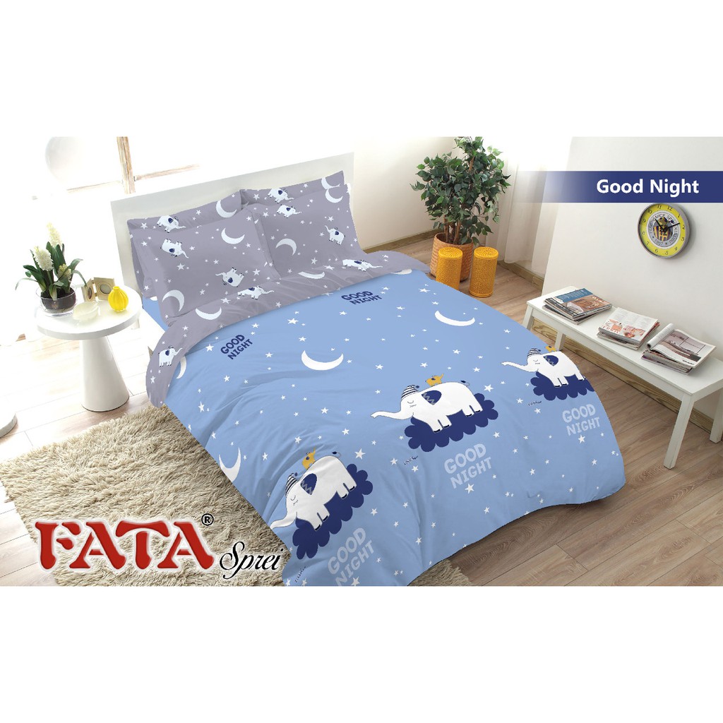 SPREI FATA QUEEN Uk.160x200x20 Seprai Bahan Lembut Dan Halus Seprai Motif Floryn Doraemon