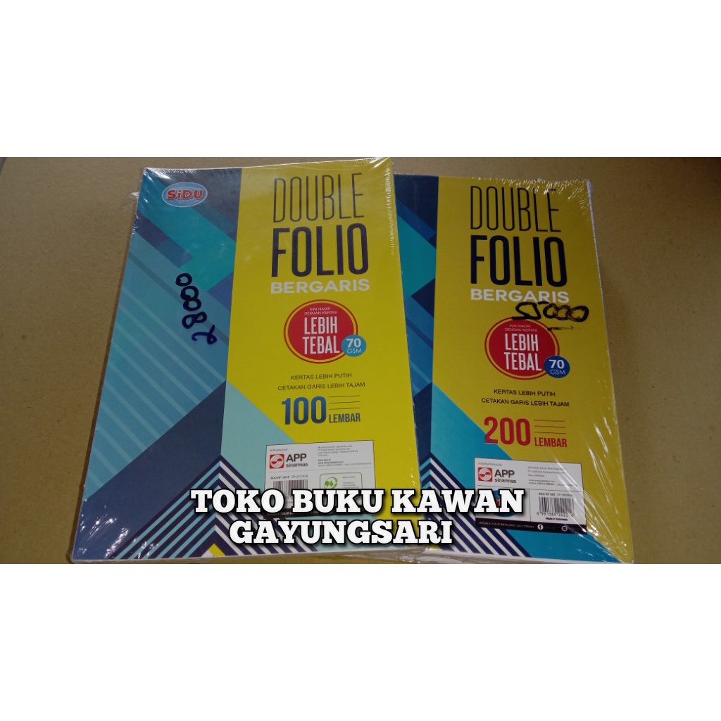 

DOUBLE FOLIO BERGARIS SIDU ISI 100 & 200 LEMBAR
