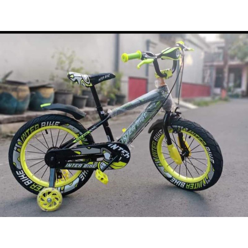 sepeda BMX 16-18 inter bike ban besar full lampu musik