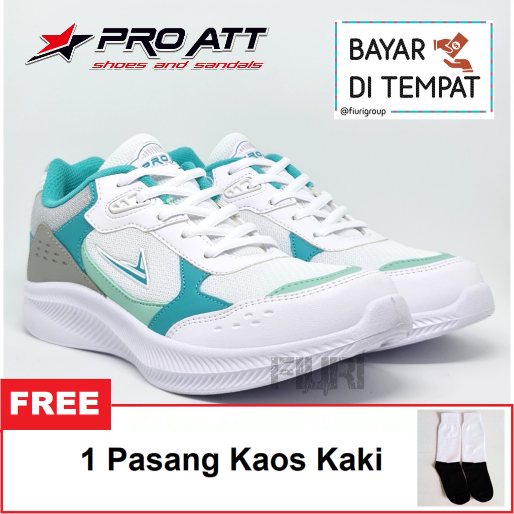 FIURI - Pro ATT Original - XP 09 Putih Hijau 37-40 - Sepatu Kets Wanita - Sepatu Sneakers Wanita - S