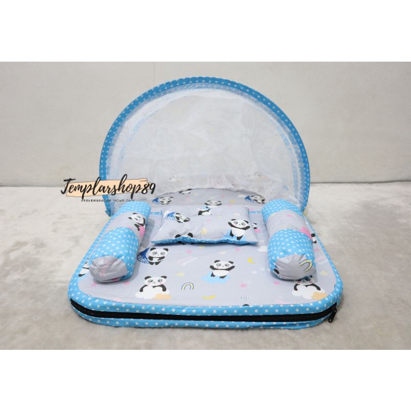 Kasur Kelambu Bayi Set Bantal Guling PREMIUM free bantal guling dan tas mika