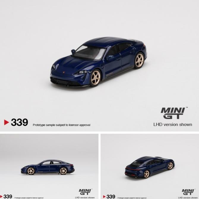 Mini GT Porsche Taycan Turbo S Gentian Blue Metallic MGT 339