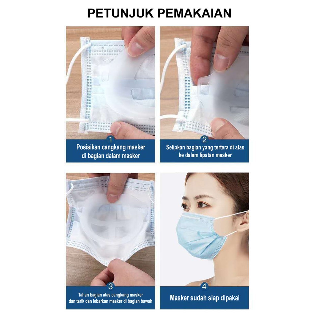 [GRAY.STORE178] Penyangga Masker Silikon Silicon 3D Mask Bracket Sirkulasi Udara Anti Pengap - SPM