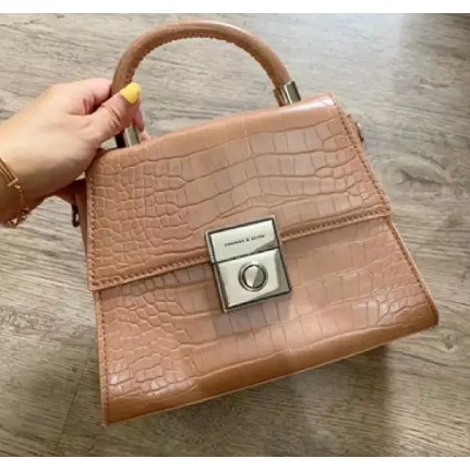 Tas Import Wanita Mini ck Croco hand bag Structured Bag chale n keit #67852